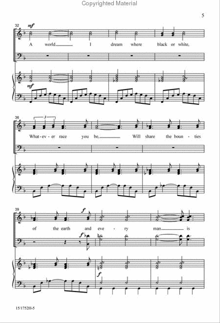I Dream a World 4-Part scores gallery preview page 5