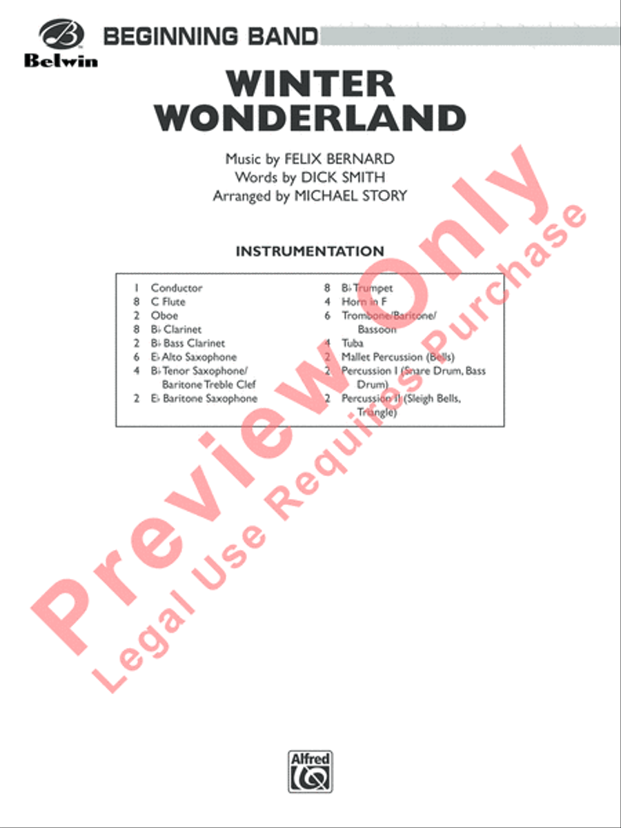 Winter Wonderland Winter Wonderland Concert Band scores gallery preview page 2