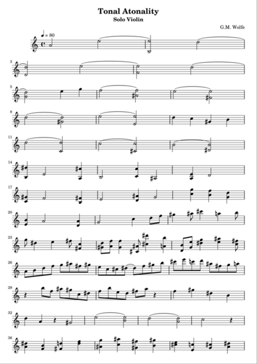 Tonal Atonality Tonal Atonality Violin Solo scores gallery preview page 1