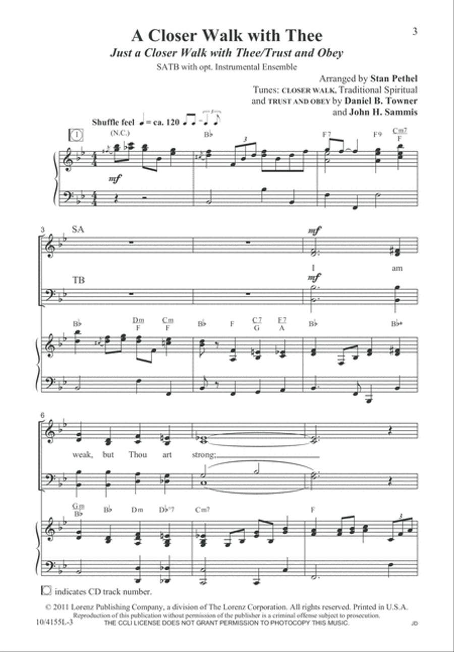 A Closer Walk with Thee 4-Part scores gallery preview page 3