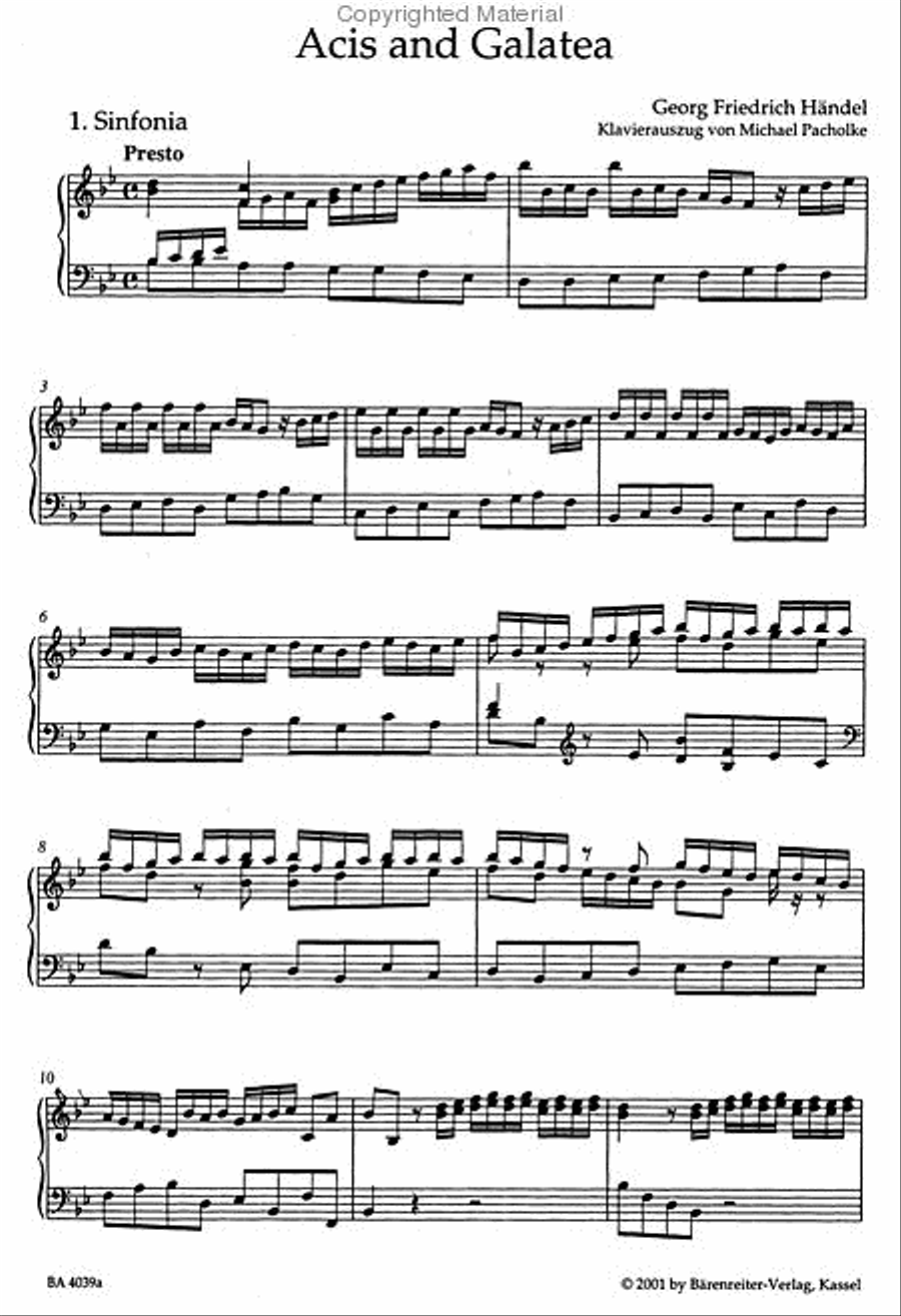 Acis and Galatea HWV 49a Mixed Choir scores gallery preview page 3