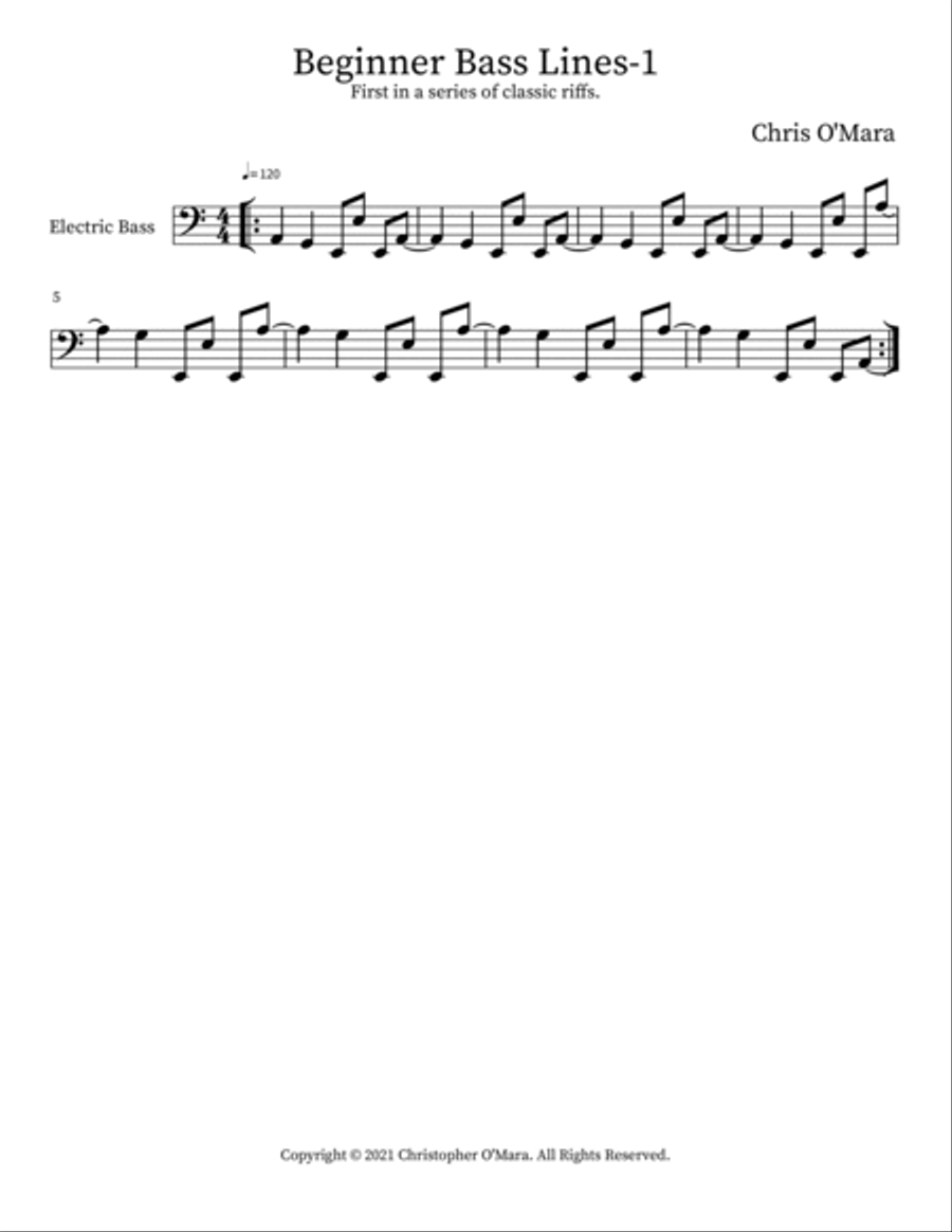 Beginner Bass Lines-1 Bass Guitar scores gallery preview page 2