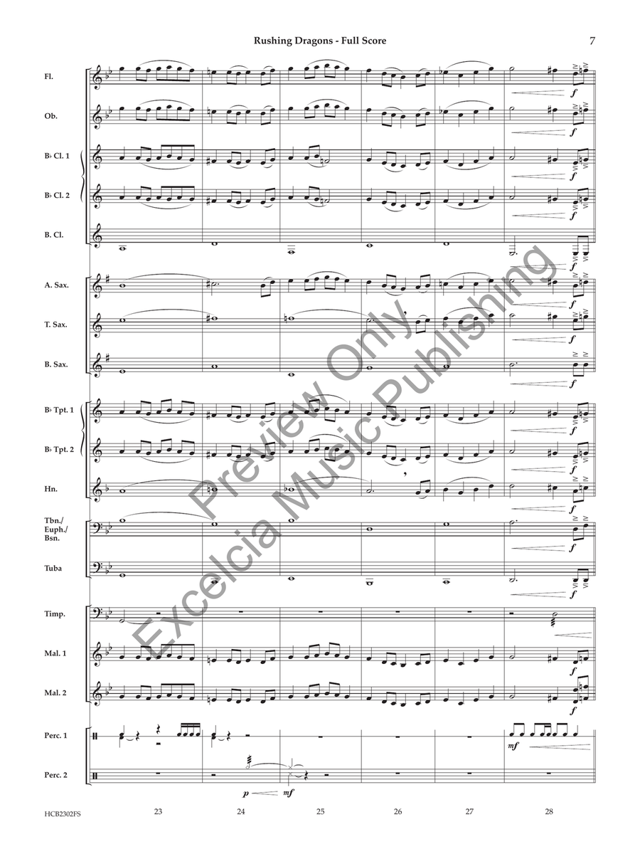 Rushing Dragons (Score) Concert Band scores gallery preview page 8