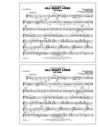 Book cover for All Night Long (All Night) - Bb Tenor Sax