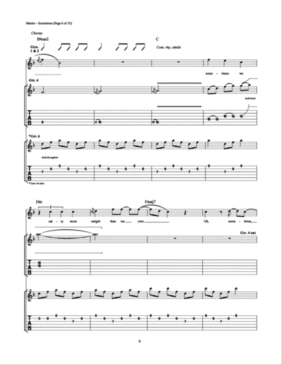 Sometimes Electric Guitar scores gallery preview page 6