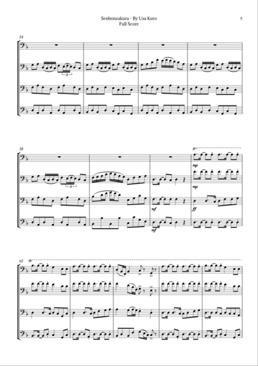 Senbonzakura Brass Quartet scores gallery preview page 5