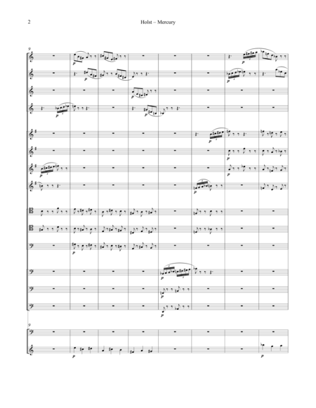 Holst - Mercury, The Winged Messenger for 14-part Brass Ensemble, Timpani & Glockenspiel, arranged b