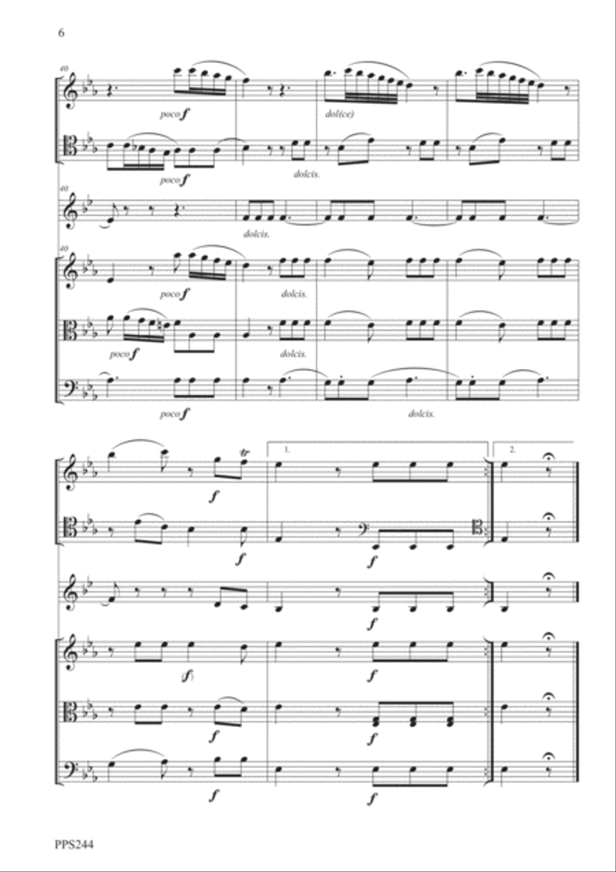 BOCCHERINI SEXTET IN Eb MAJOR G. 467 for flute, bassoon, horn, violin, viola & double bass Small Ensemble scores gallery preview page 6