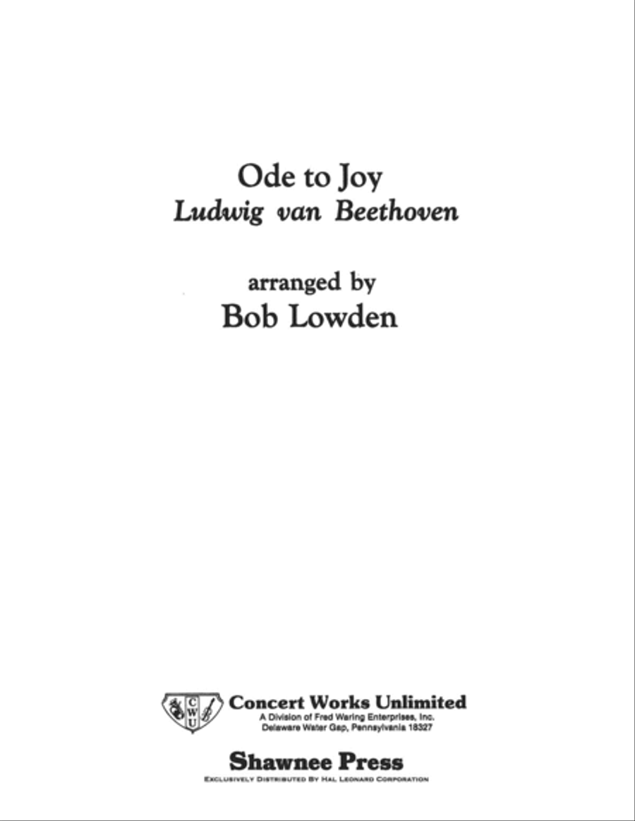 Ode to Joy Concert Band scores gallery preview page 1