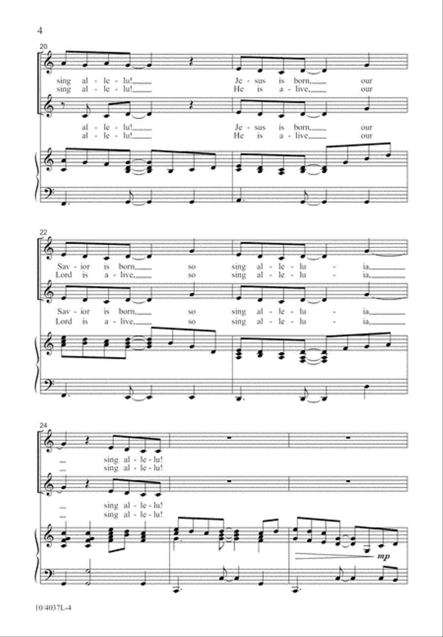 Sing Allelu Unison Choir scores gallery preview page 4