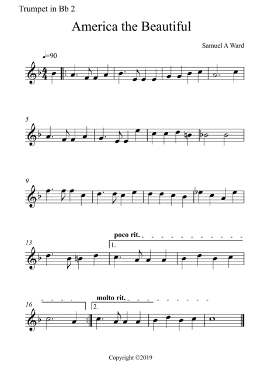 America the shop beautiful trumpet