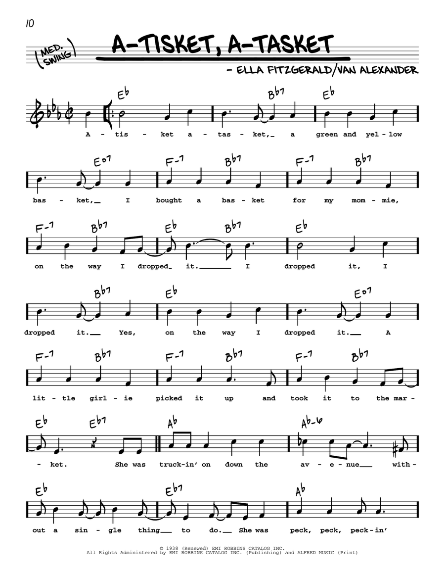 A-Tisket, A-Tasket (High Voice) High Voice scores gallery preview page 1