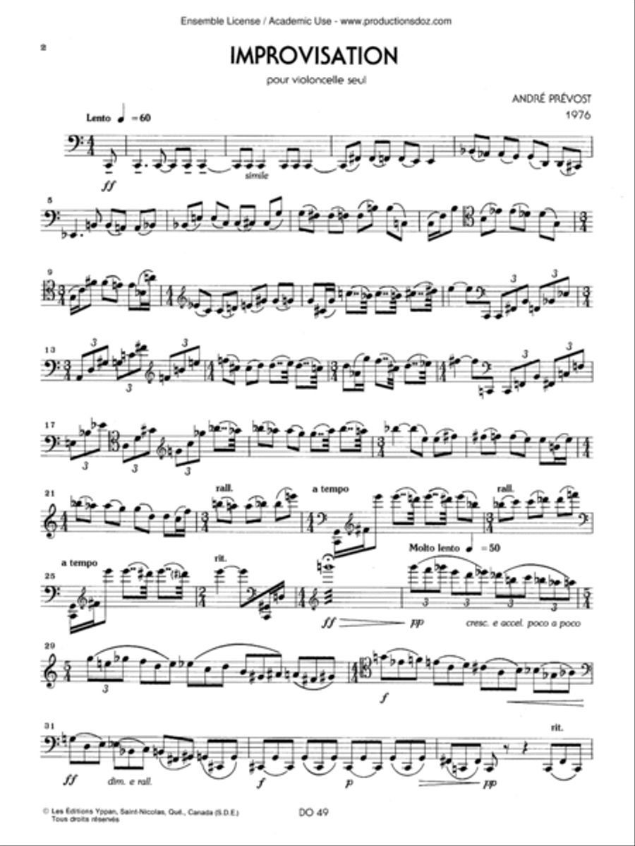 Improvisation Improvisation Cello scores gallery preview page 2