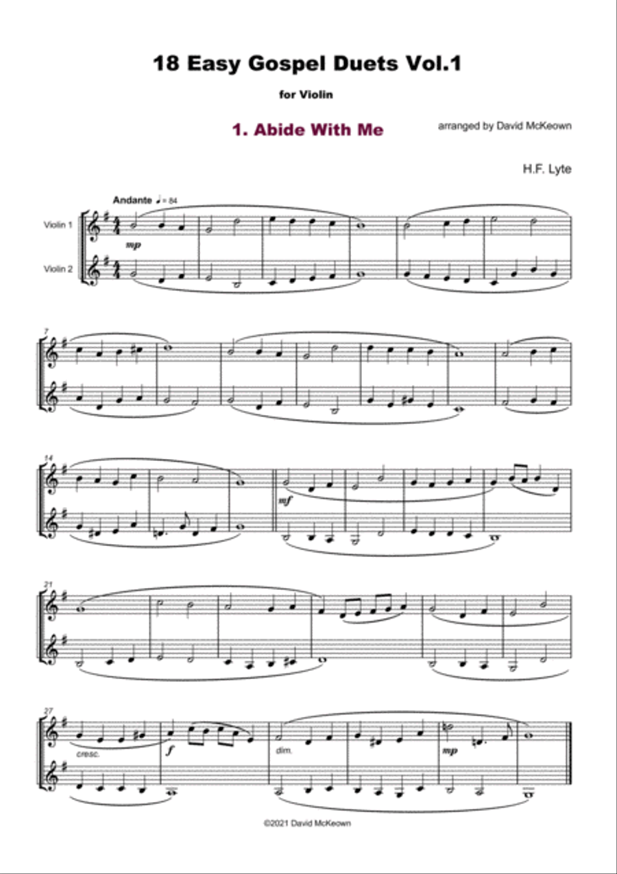 18 Easy Gospel Duets Vol.1 for Violin String Duet scores gallery preview page 3