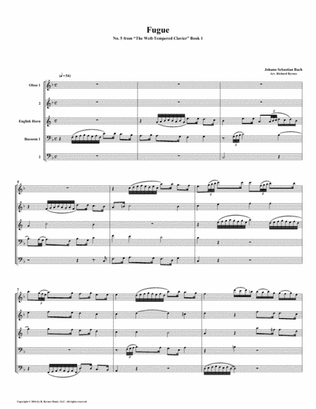 Fugue 05 from Well-Tempered Clavier, Book 1 (Double Reed Quintet)