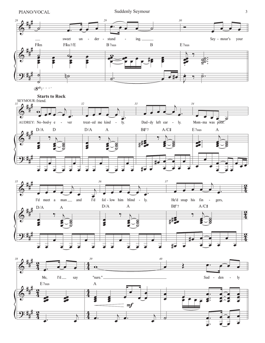Suddenly Seymour Piano, Vocal scores gallery preview page 4