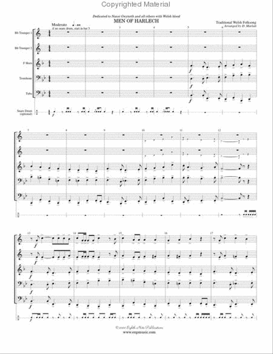 Men of Harlech Brass Quintet scores gallery preview page 2