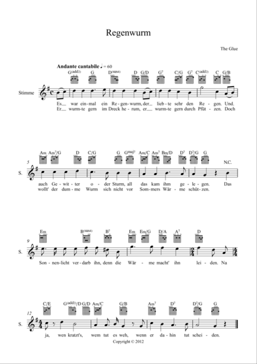 Regenwurm Regenwurm Voice Solo scores gallery preview page 1