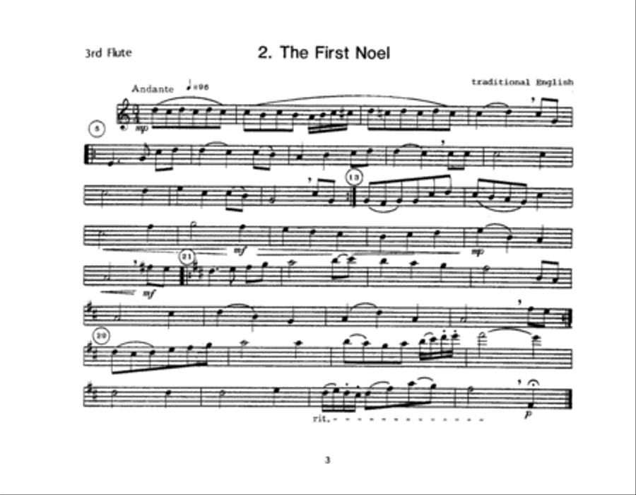 Christmas Carols For Flute Choir - 3rd Flute Flute Choir scores gallery preview page 2