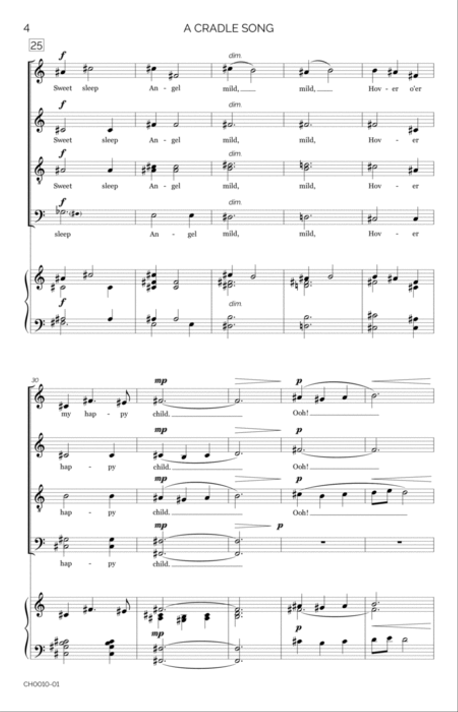 A Cradle Song 4-Part scores gallery preview page 4
