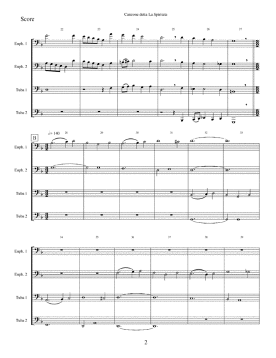 Canzone detta La Spiritata Brass Quartet scores gallery preview page 3