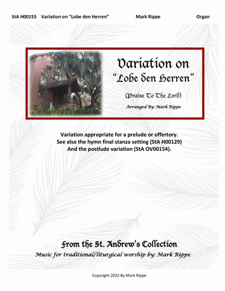 Book cover for Variation on "Lobe den Herren" (Praise To The Lord) StA OV 00155