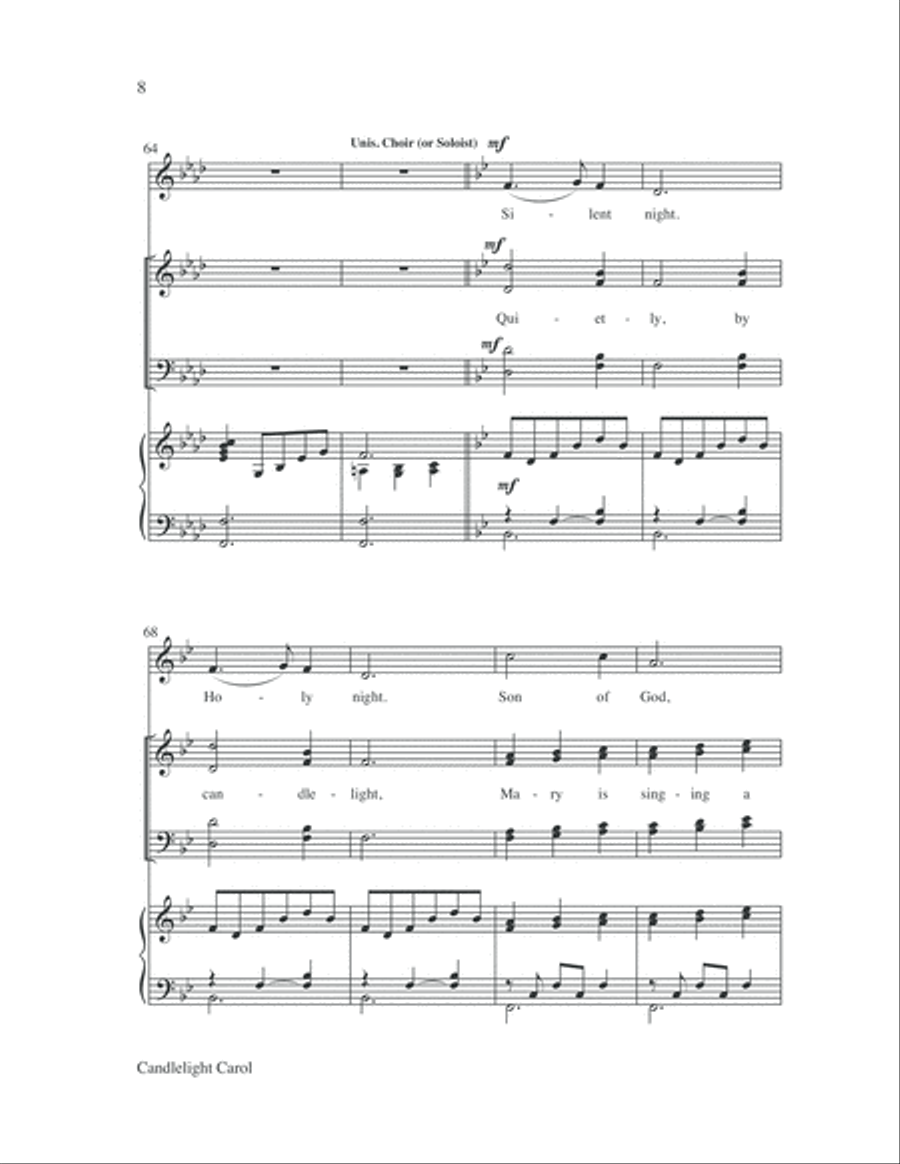 Candlelight Carol (with Silent Night) 4-Part scores gallery preview page 8