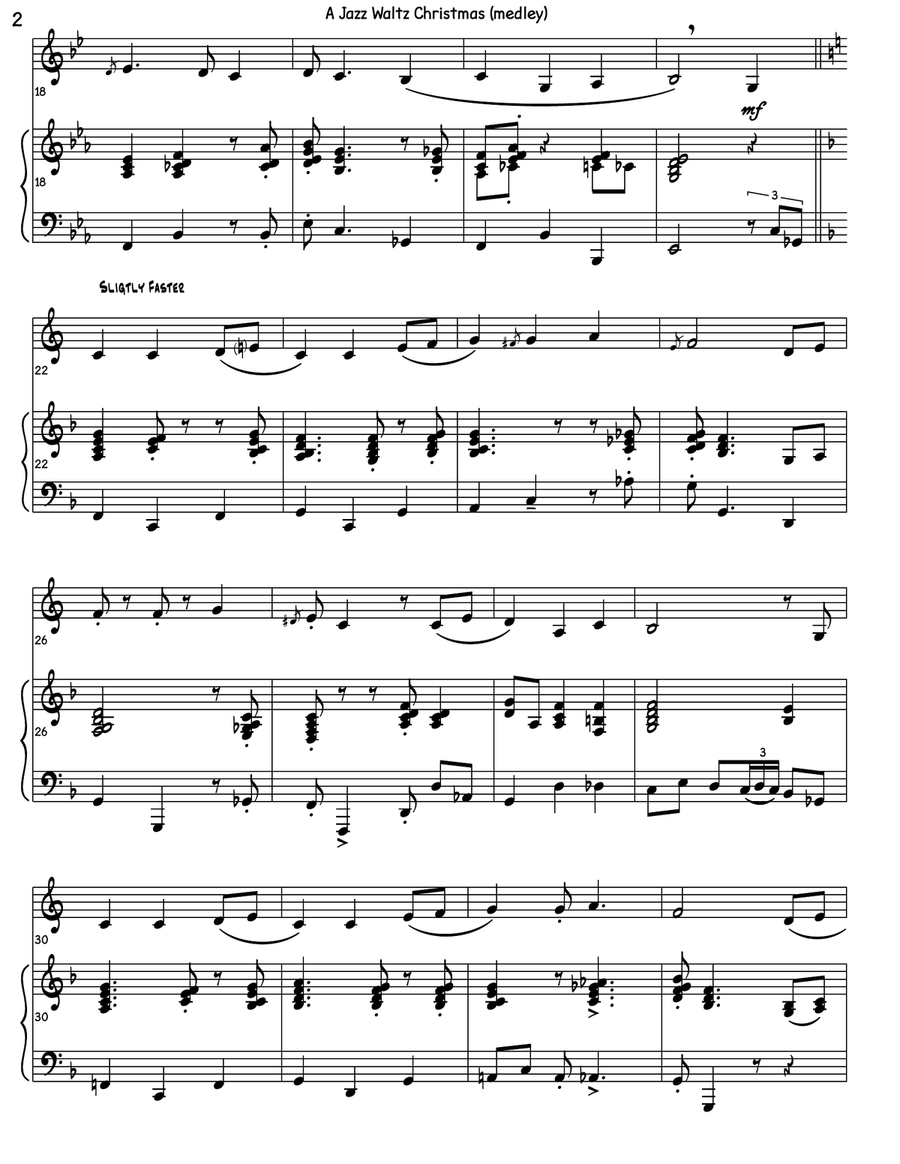 A Jazz Waltz Christmas (medley) Piano scores gallery preview page 5