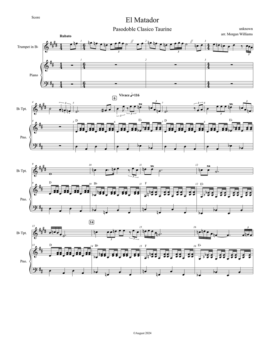 El Matador El Matador Trumpet Solo scores gallery preview page 1