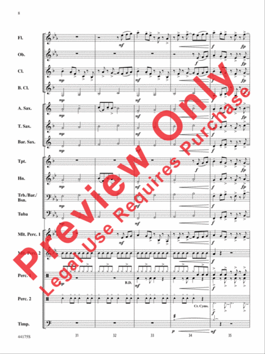Skygazer Fanfare Concert Band scores gallery preview page 9