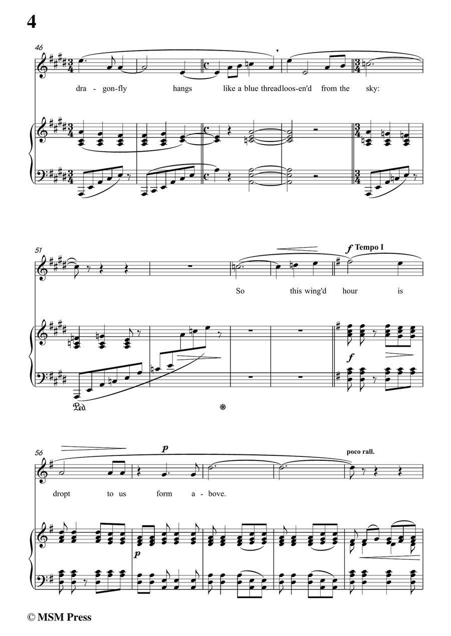 Vaughan Williams-Silent Noon in G Major, for Voice and Piano Piano, Vocal scores gallery preview page 6