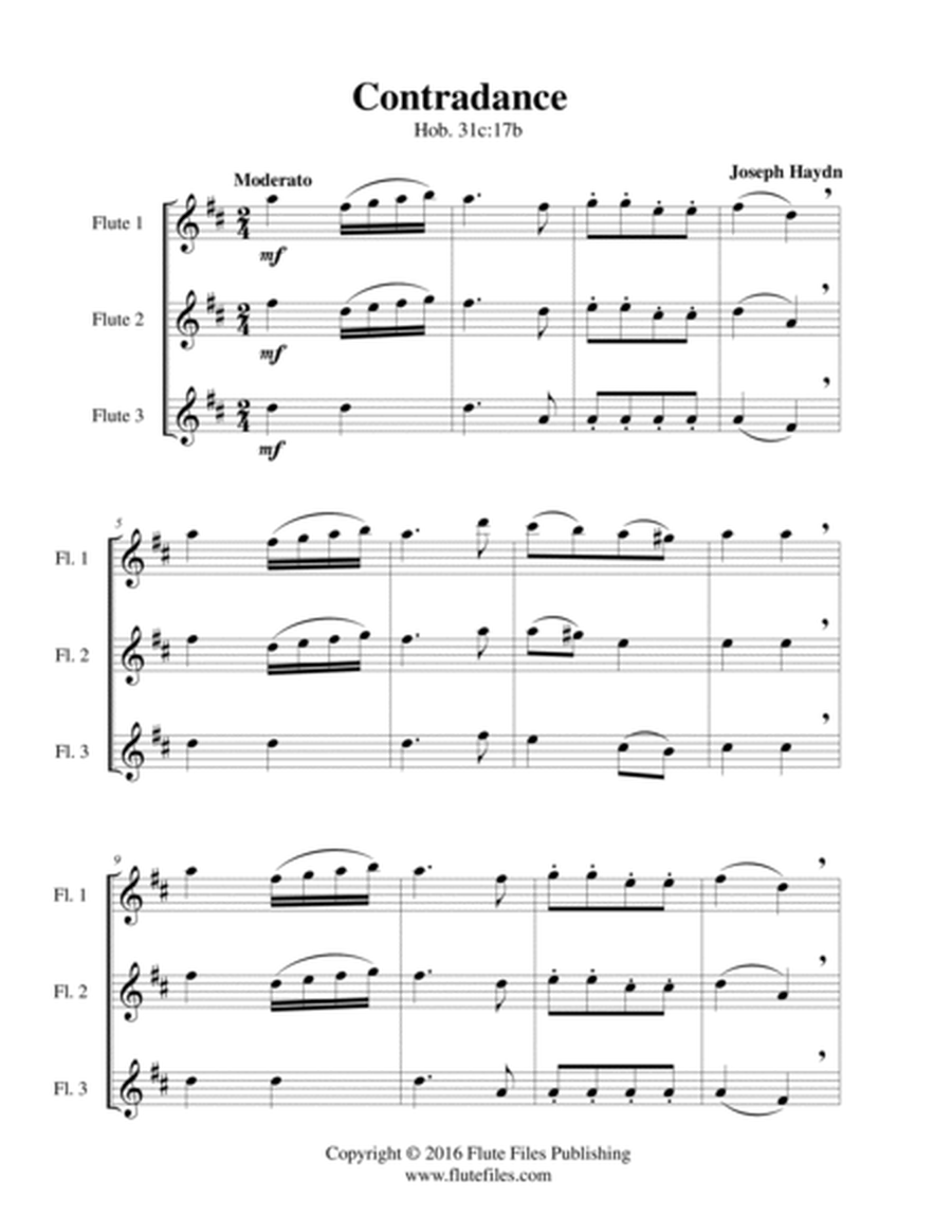 Contradance, Hob. 31c - Flute Trio image number null