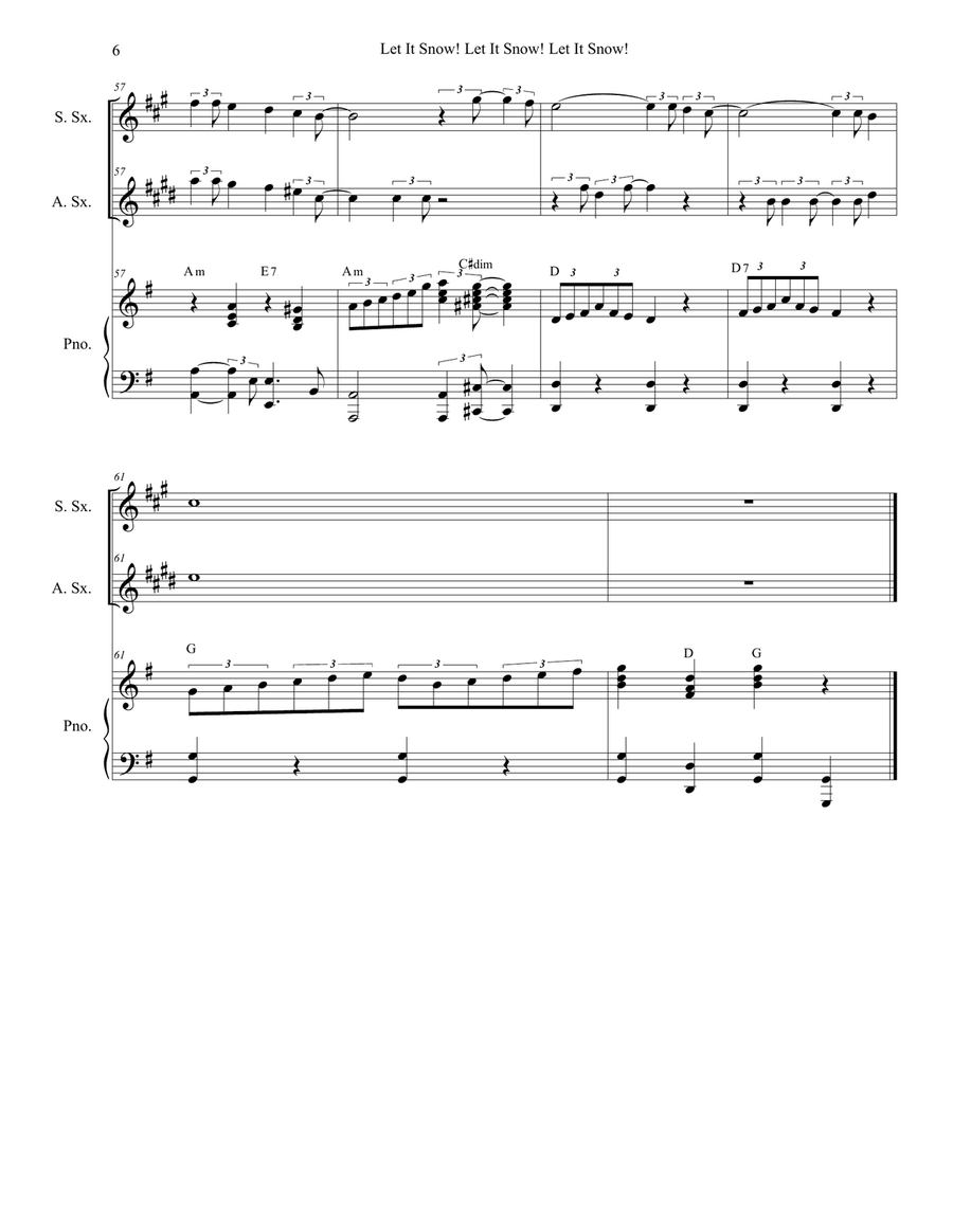 Let It Snow! Let It Snow! Let It Snow! Woodwind Duet scores gallery preview page 6