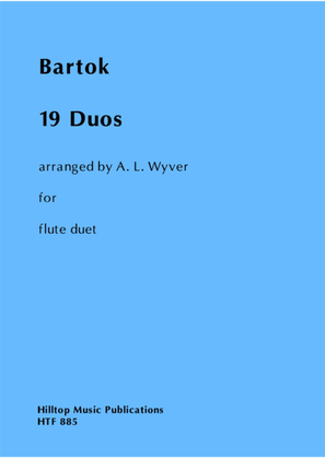 19 Duos by Bartok arranged for two flutes
