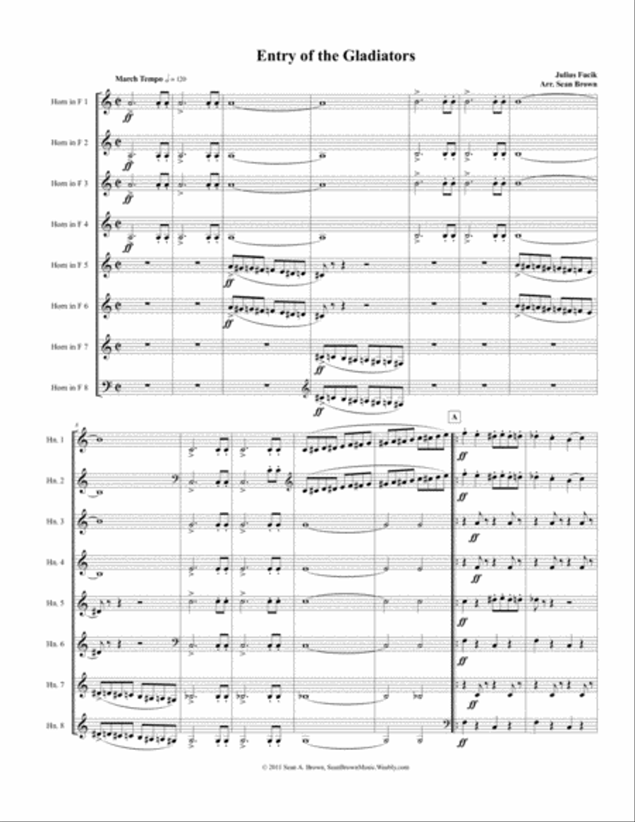 Entry of the Gladiators Brass Ensemble scores gallery preview page 2