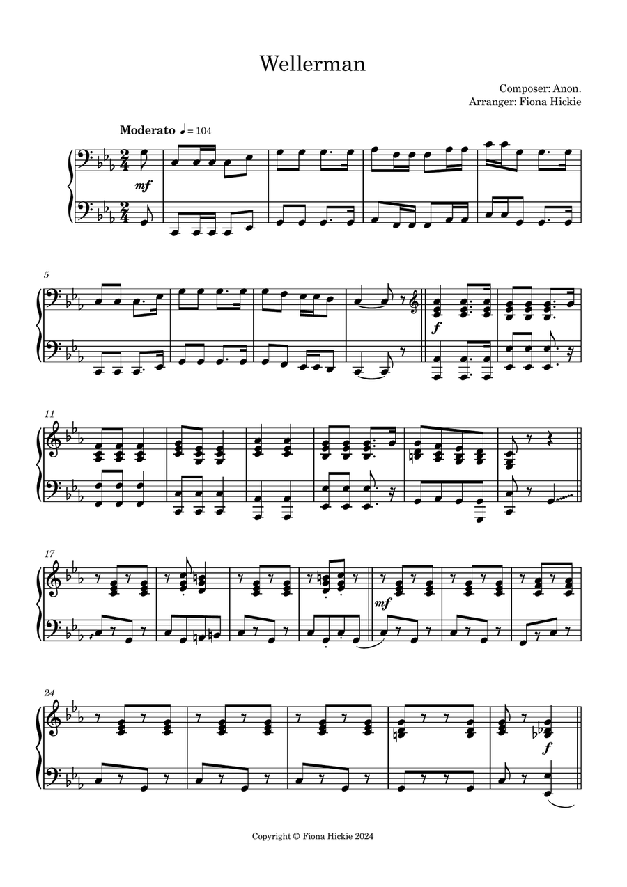 Wellerman Wellerman 1 Piano, 4-Hands scores gallery preview page 2