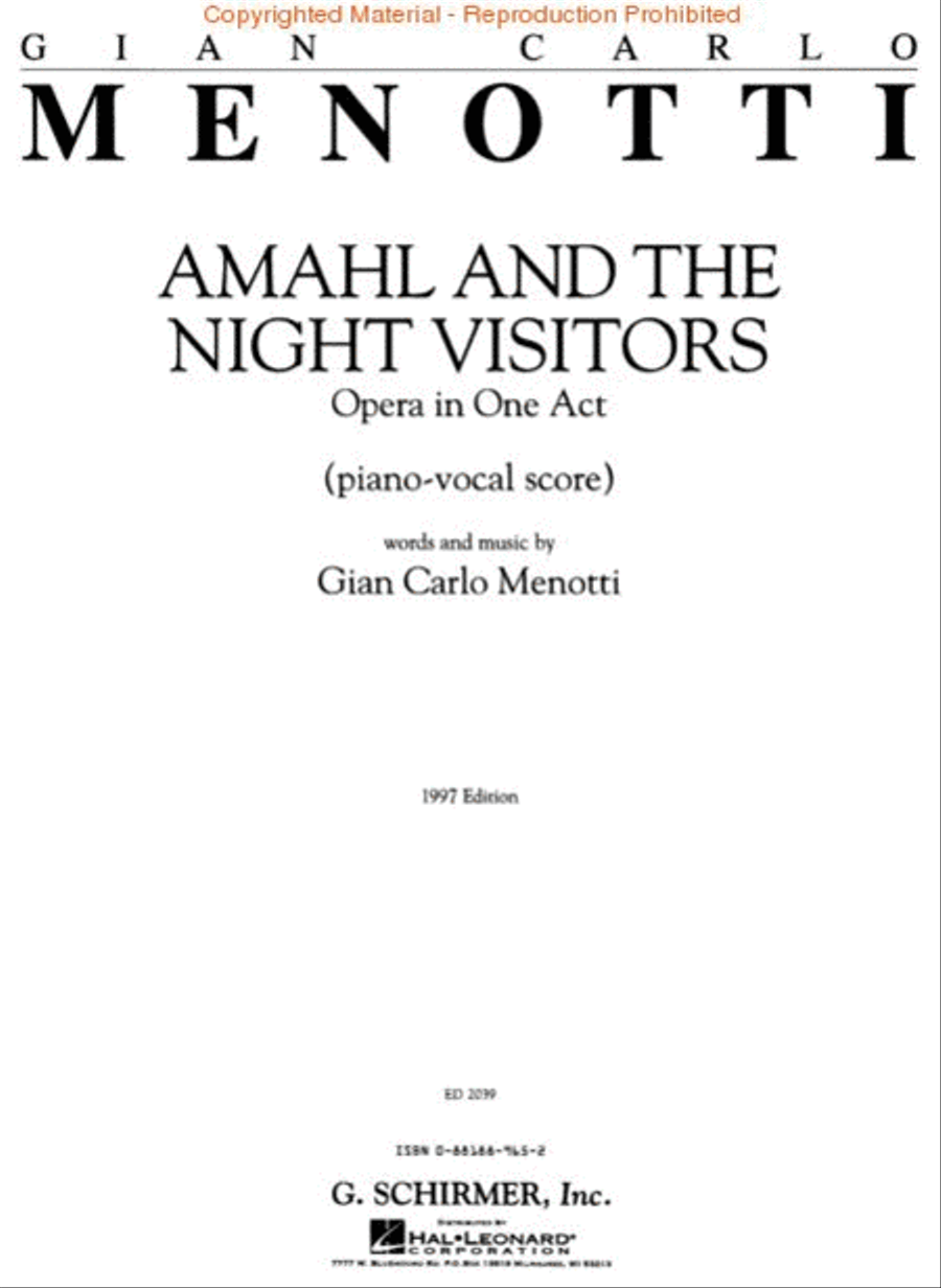 Amahl and the Night Visitors Voice scores gallery preview page 2