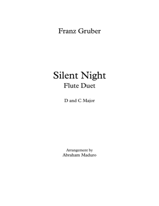 Silent Night Flute Duet Two Tonalities Included