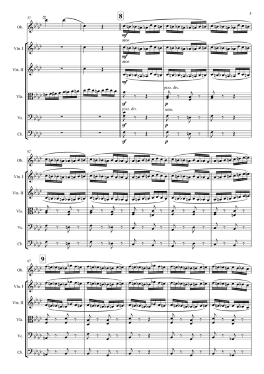 N. Rimsky-Korsakov – Flight of the Bumblebee (for string orchestra and a solo instrument) String Orchestra scores gallery preview page 5
