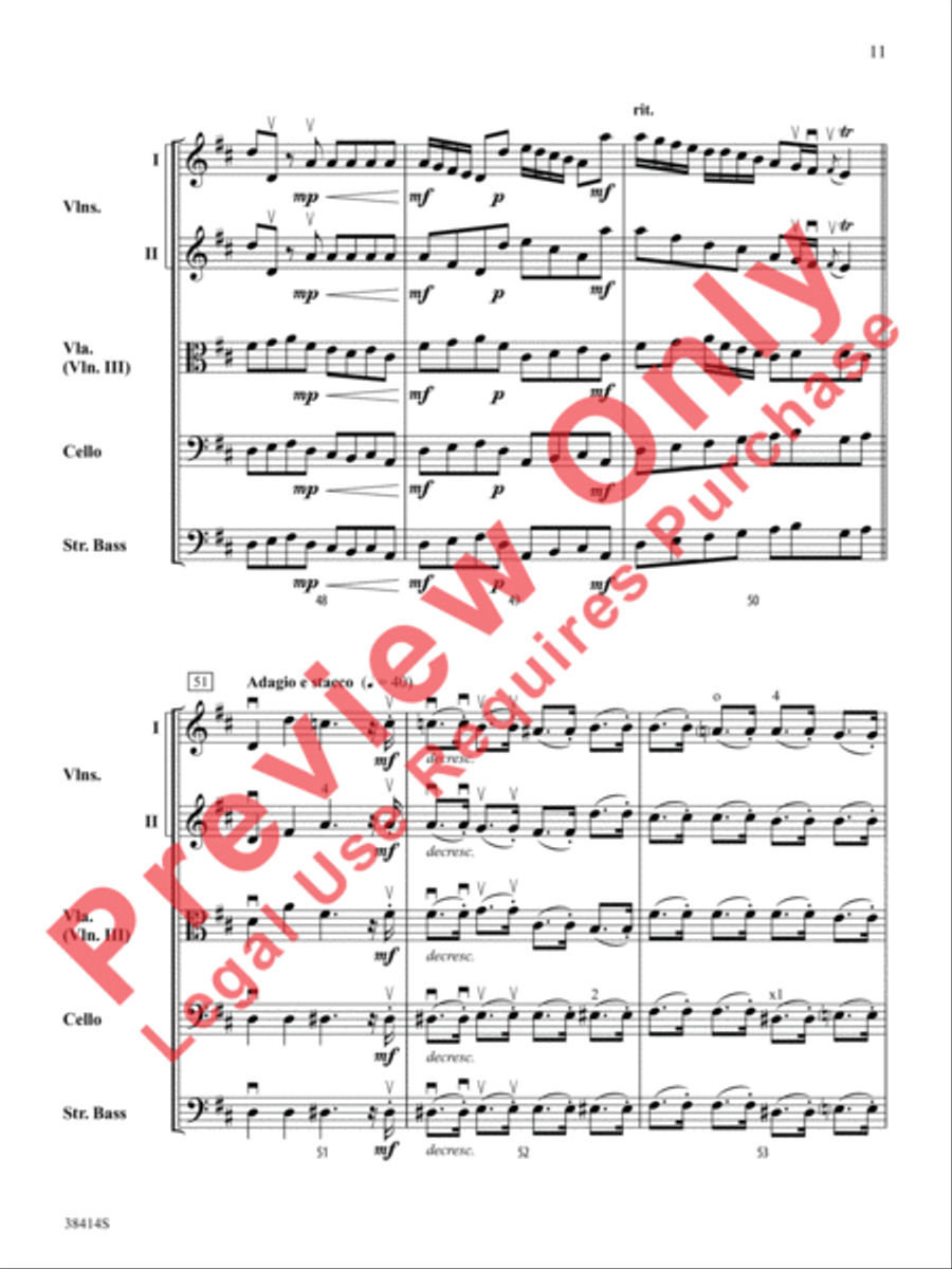 Concerto a Cinque, Opus 7, No. 1 String Orchestra scores gallery preview page 12