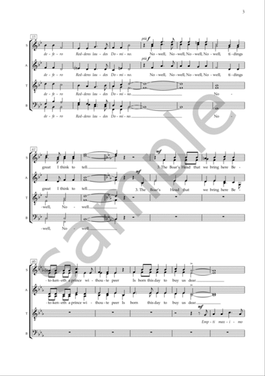 Boars Head Carol for SSAATTBB Choir SSAATTBB scores gallery preview page 4