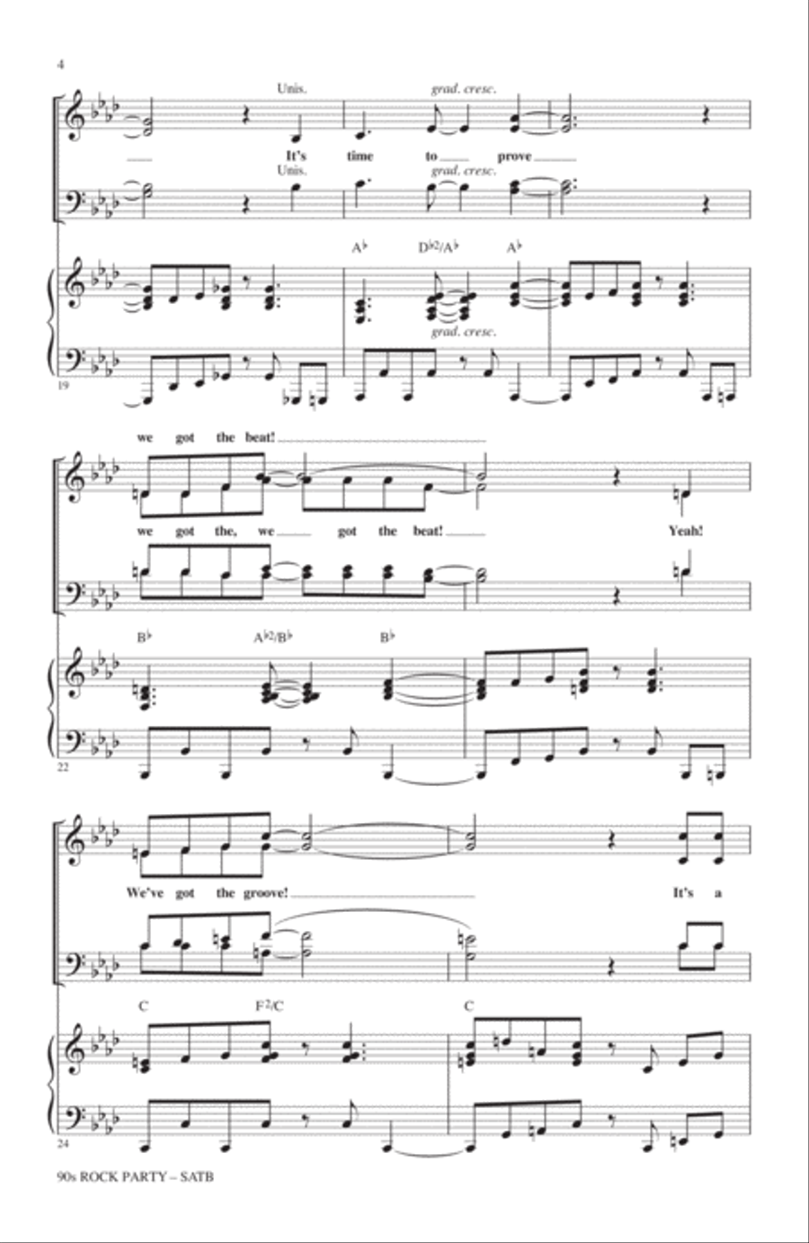 90's Rock Party (Medley) 90's Rock Party (Medley) 4-Part scores gallery preview page 3
