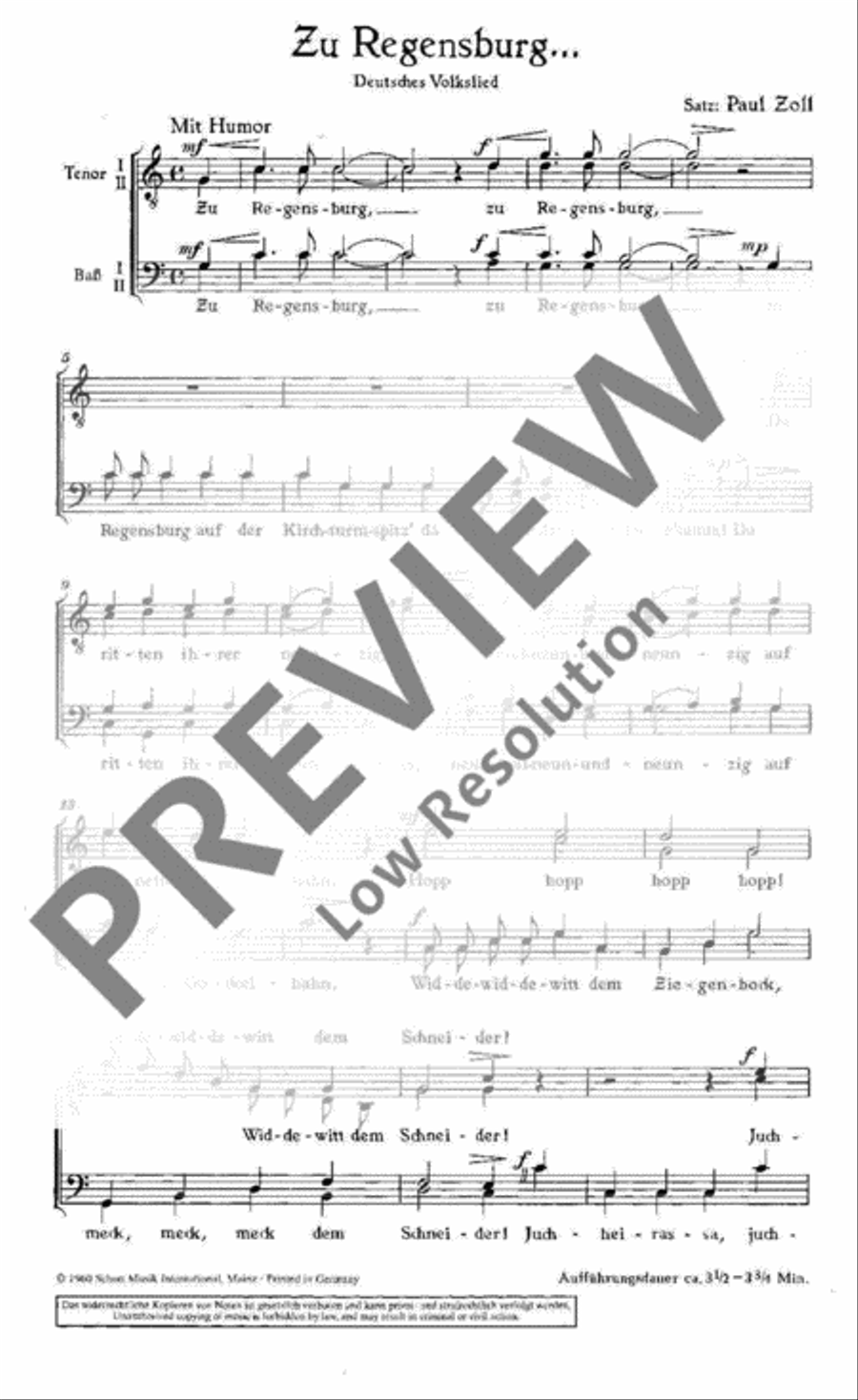 Zu Regensburg auf der Kirchturmspitz TTBB scores gallery preview page 3