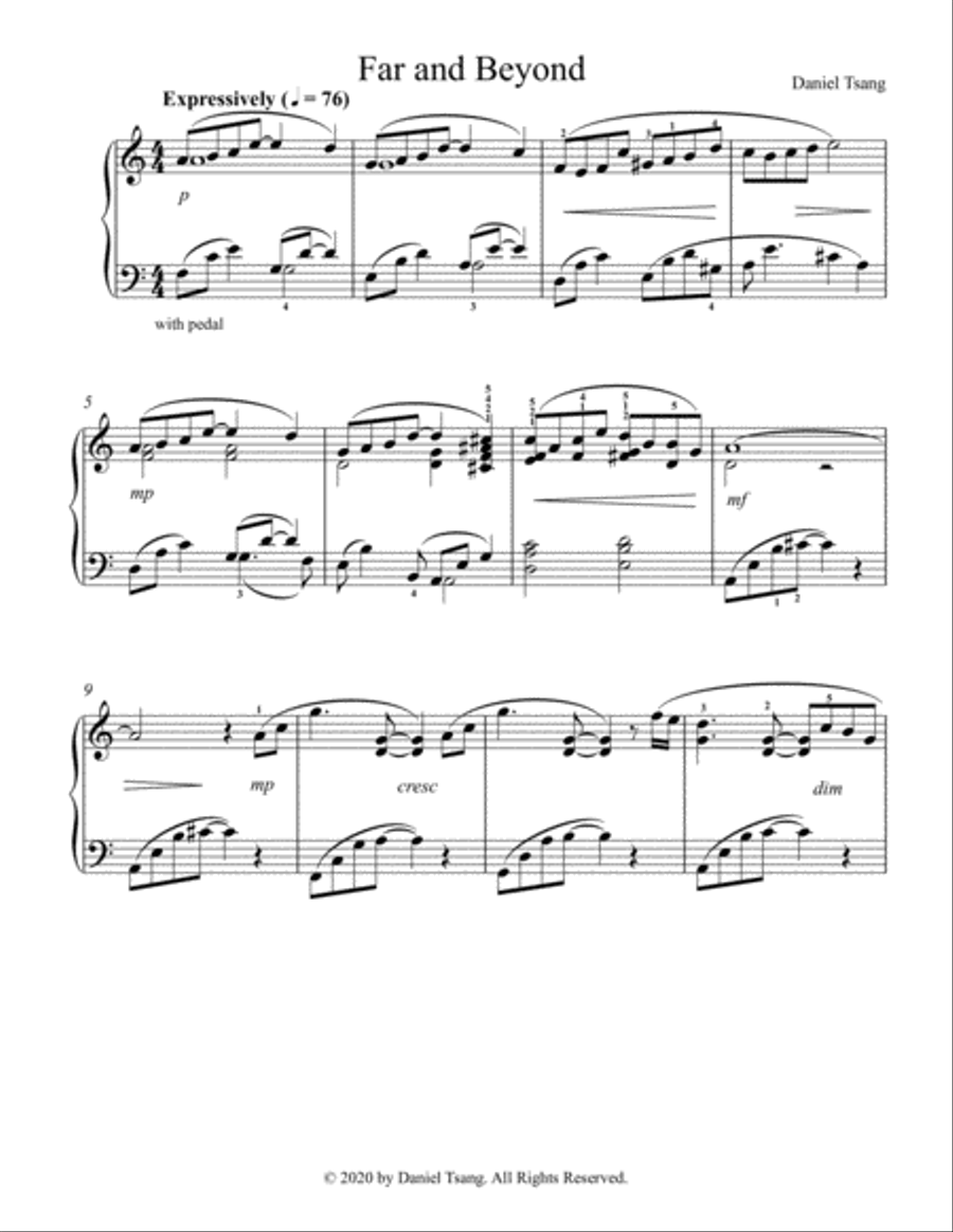 Far and Beyond Far and Beyond Piano Solo scores gallery preview page 1