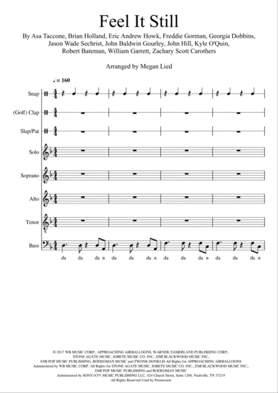 Feel It Still 4-Part scores gallery preview page 1