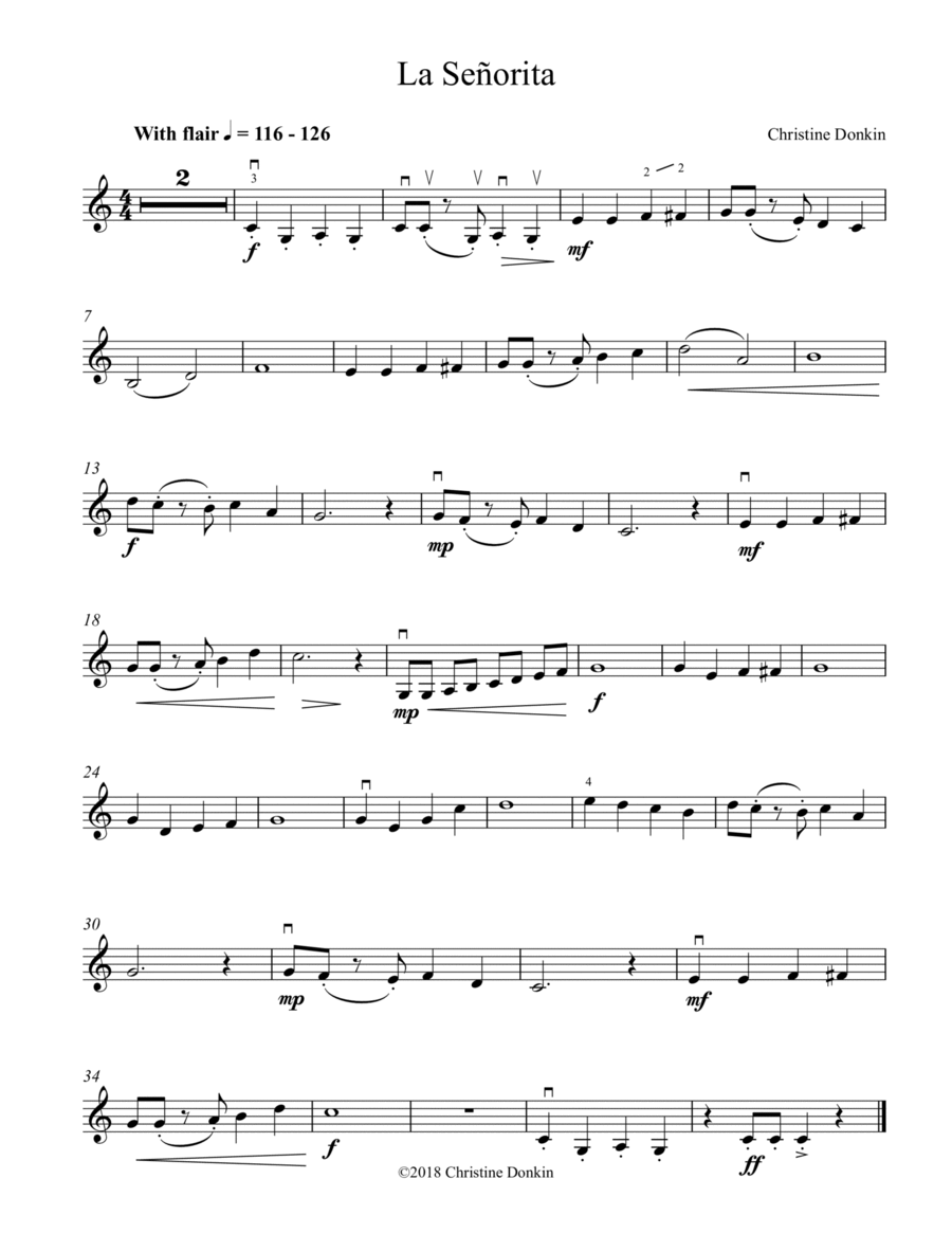 La Señorita La Señorita Violin Solo scores gallery preview page 1