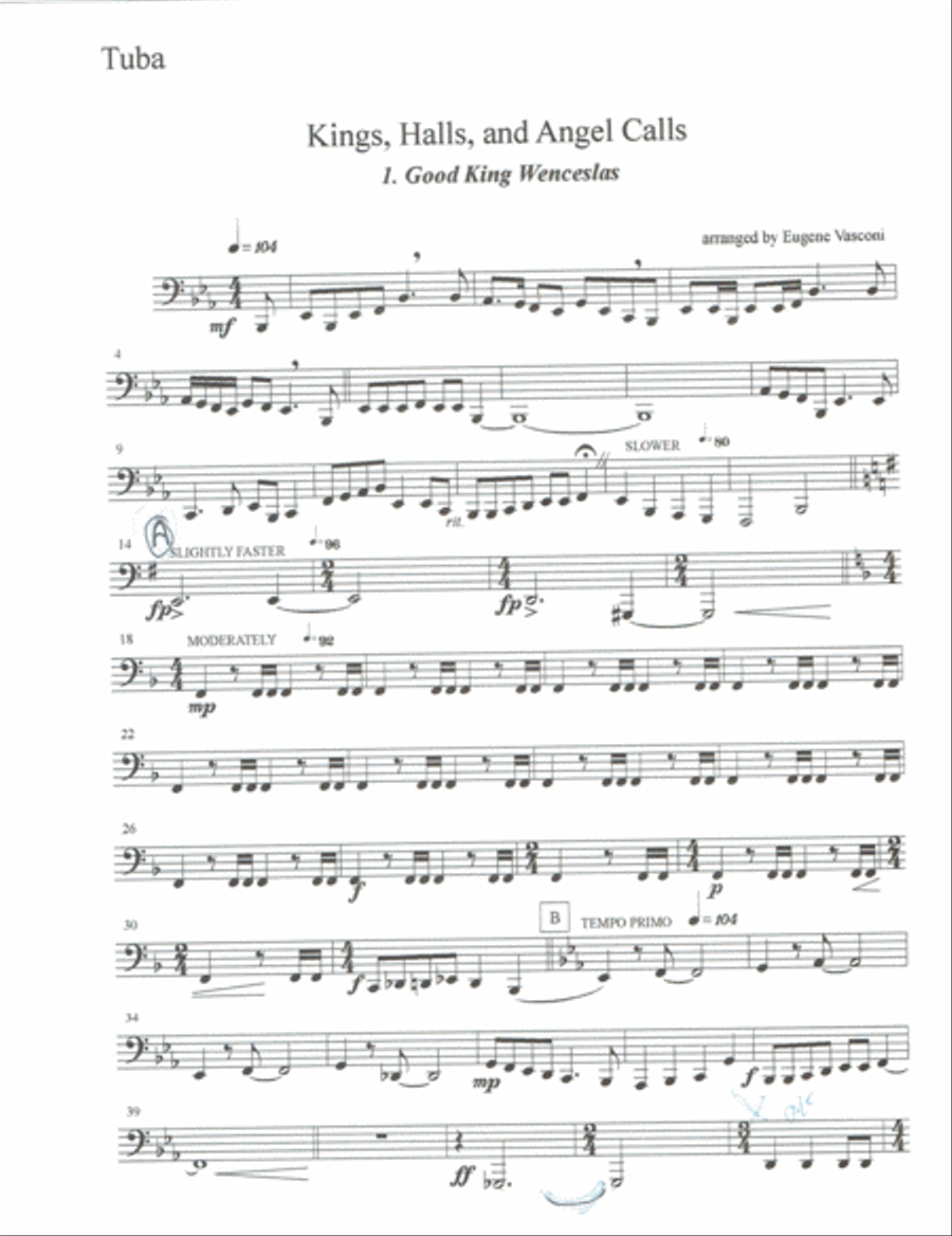 Kings, Halls, and Angel Calls Brass Ensemble scores gallery preview page 6