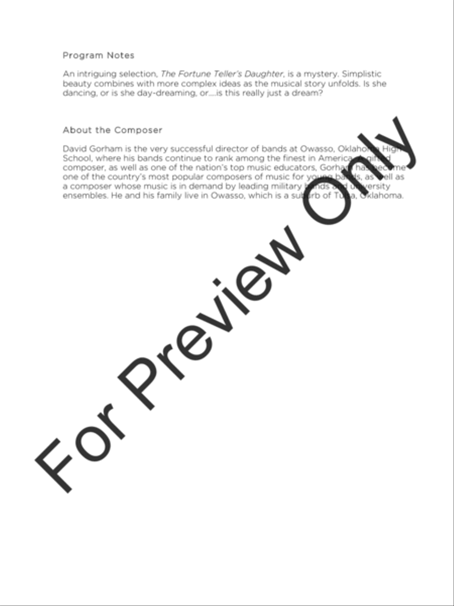 The Fortune Tellers Daughter (Score) Concert Band scores gallery preview page 3