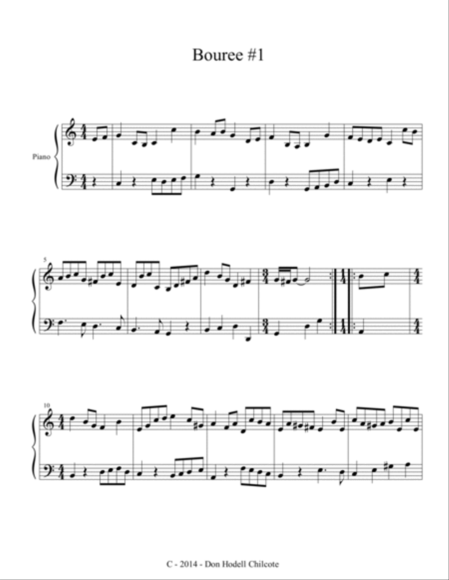 Bourree #1 Harpsichord scores gallery preview page 2