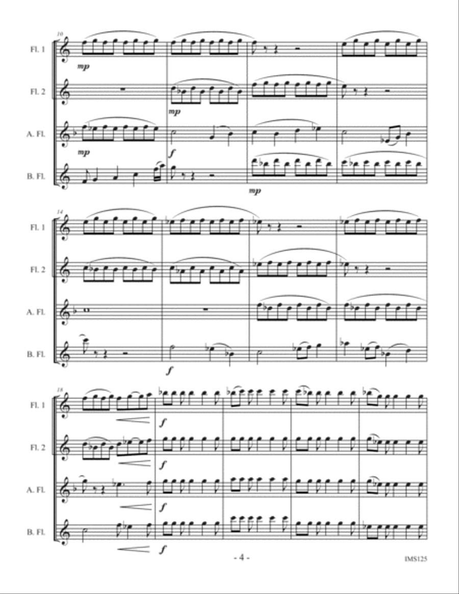 Of Wind and Wings Flute Quartet scores gallery preview page 4